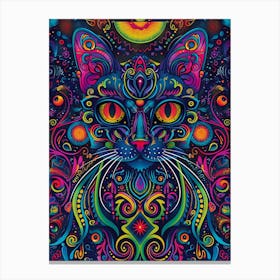 Psychedelic Cat 18 Canvas Print