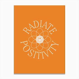 Radiate Positivity Orange Canvas Print