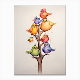 Birds In A Tree 1 Canvas Print