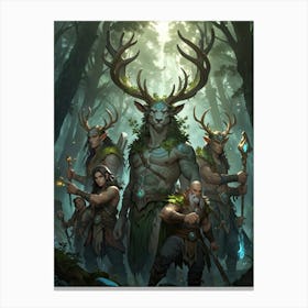 Dwarves In The Forest Canvas Print