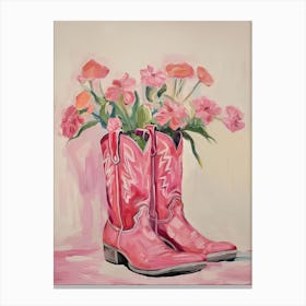 Pink Cowboy Boots 1 Canvas Print