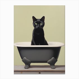 Cat In Bathtub 2 Canvas Print