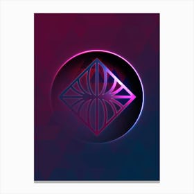 Geometric Neon Glyph on Jewel Tone Triangle Pattern 178 Canvas Print
