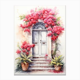 Dubrovnik, Croatia   Mediterranean Doors Watercolour Painting 3 Canvas Print