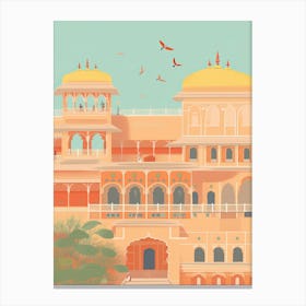 Jaipur India Travel Illustration 3 Canvas Print