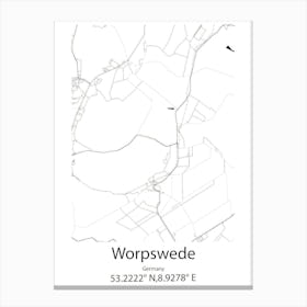 Worpswede,Germany Minimalist Map Canvas Print