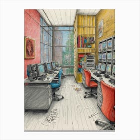 Computer Room Canvas Print