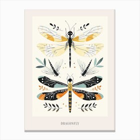 Colourful Insect Illustration Dragonfly 6 Poster Canvas Print