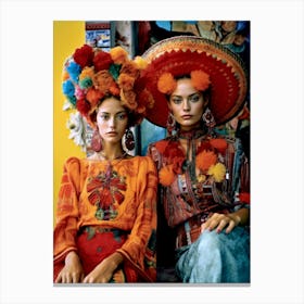 Two Mexican Women Mexican life Canvas Print