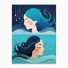 Two Women In The Water 1 Canvas Print