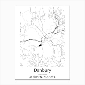 Danbury,United States Minimalist Map Canvas Print