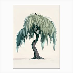 Willow Tree Pixel Illustration 3 Canvas Print