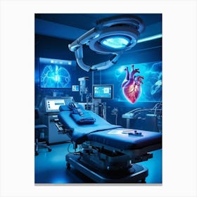 Cardiologist Operating Advanced Virtual Reality Console Immersive Holograms Of Heart Anatomy Illumi (1) Canvas Print