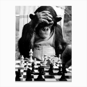 Monkey Chess Checkmate Canvas Print