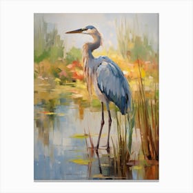 Bird Painting Great Blue Heron 2 Canvas Print