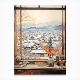 Winter Cityscape Nagano Japan 1 Canvas Print