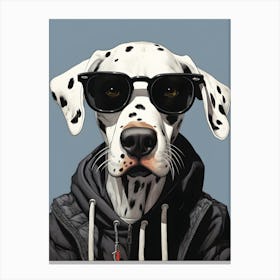Dalmatian Dog Wearing Glasses Canvas Print
