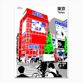 Tokyo By Day Sega Arcade Canvas Print