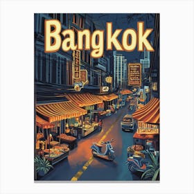 Aihrgdesign A 1970s Inspired Travel Poster For Bangkok 3 Canvas Print