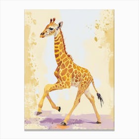 Giraffe Calf Dancing Canvas Print