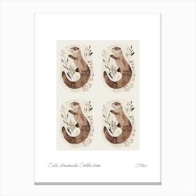 Cute Animals Collection Otter 3 Canvas Print