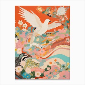 Maximalist Bird Painting Dove 2 Canvas Print