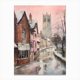 Dreamy Winter Painting Canterbury United Kingdom 4 Canvas Print