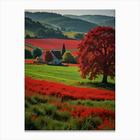 Red Poppy Field Canvas Print