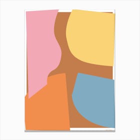 Collage Pink Yellow Orange Brown Graphic Abstract Canvas Print