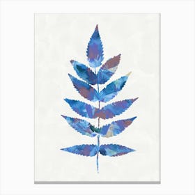 Botanical Watercolour Leave Blue Purple Canvas Print