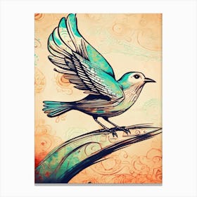 Bird In Flight, Elegance,Abstract Canvas Print