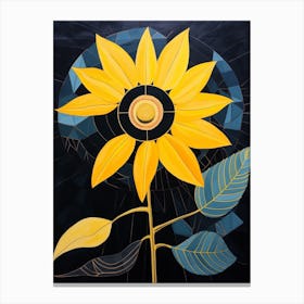 Sunflower 3 Hilma Af Klint Inspired Flower Illustration Canvas Print