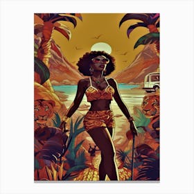 Queen Of The Jungle - African American Woman Canvas Print