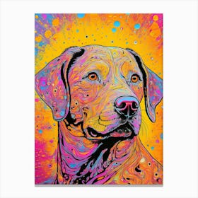 Colourful Labrador Dog Portrait Canvas Print