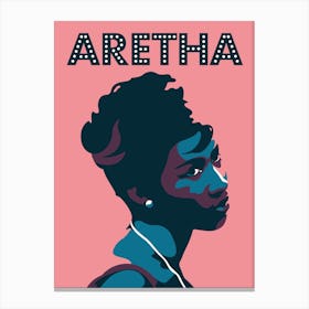 Aretha Franklin Pink Canvas Print