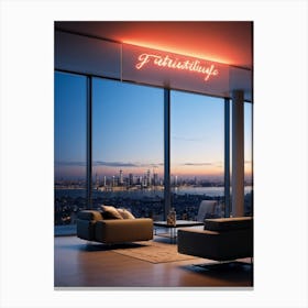 A Beautifully Calligraphed Sign Expressing Gratitude Hovering Gracefully Under Soft Led Lights Pla (5) Canvas Print