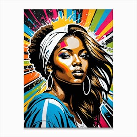 Graffiti Mural Of Beautiful Hip Hop Girl 27 Canvas Print