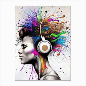 Colorful Splashes Woman Canvas Print