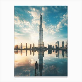 Reflection Of Burj Khalifa Canvas Print