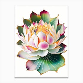 Double Lotus Decoupage 1 Canvas Print
