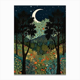 William Morris Night In The Forest 13 Canvas Print