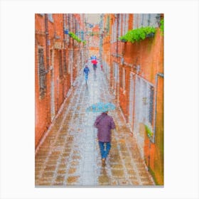 Rainy Street Scene Venice Canvas Print