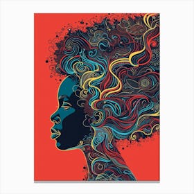 Portrait Of A Woman With Curly Hair 2 Canvas Print