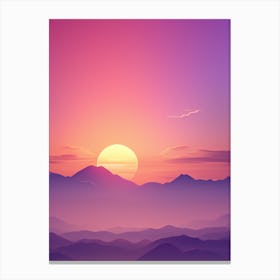 Sunset Over The Mountains Canvas Print