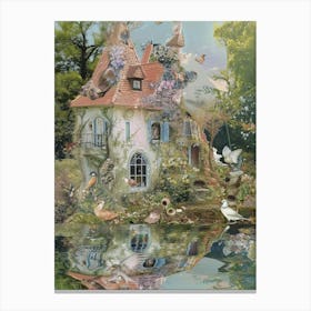 Fairytale Monet Pond Scrapbook Collage 9 Canvas Print