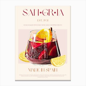 Sangria Cocktail Mid Century Canvas Print