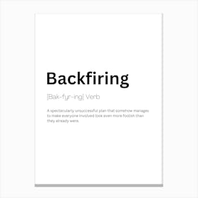 Backfiring Definition Meaning Stampe su tela