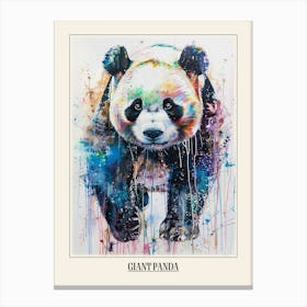 Giant Panda Colourful Watercolour 2 Poster Canvas Print