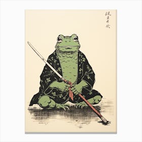 Frog Samurai,  Matsumoto Hoji Inspired Japanese 4 Canvas Print