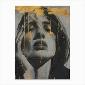 Gold And Black 46 Canvas Print